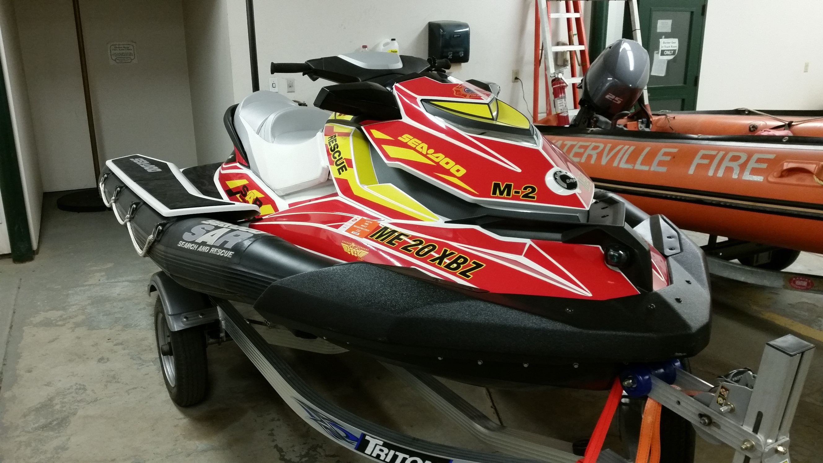 Picture of the left side front Search and Rescue (SAR) jet ski